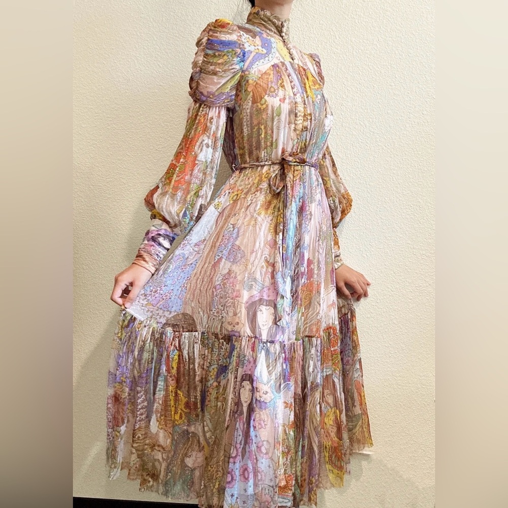 Zimmermann Kaleidoscope Midi Dress Size AU0P US0